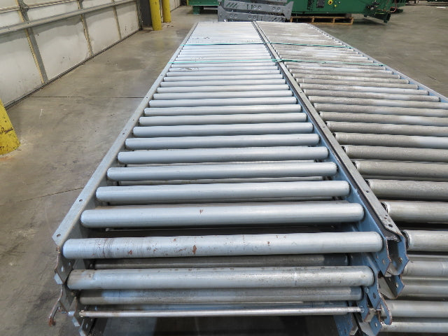 24"x 10' Gravity Roller Conveyor 1-3/8"Dia 22"BF 10-Sections 100'L  26-32" Legs
