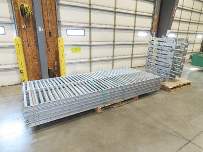 24"x 10' Gravity Roller Conveyor 1-3/8"Dia 22"BF 10-Sections 100'L  26-32" Legs