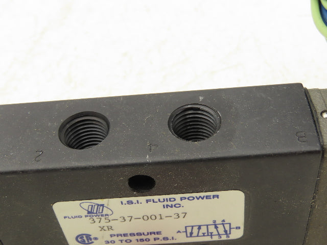 ISI Fluid Power 375-37-001-37 Pneumatic Solenoid Directional Valve 4/2 120 VAC