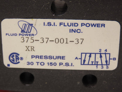ISI Fluid Power 375-37-001-37 Pneumatic Solenoid Directional Valve 4/2 120 VAC