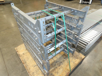 24"x 10' Gravity Roller Conveyor 1-3/8"Dia 22"BF 7-Sections 70'L  26-32" Legs