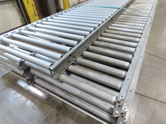 24"x 10' Gravity Roller Conveyor 1-3/8"Dia 22"BF 7-Sections 70'L  26-32" Legs