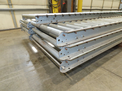 24"x 10' Gravity Roller Conveyor 1-3/8"Dia 22"BF 7-Sections 70'L  26-32" Legs