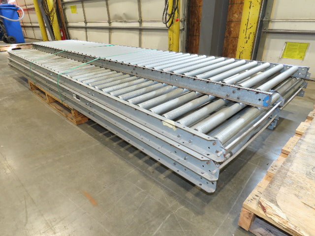 24"x 10' Gravity Roller Conveyor 1-3/8"Dia 22"BF 7-Sections 70'L  26-32" Legs