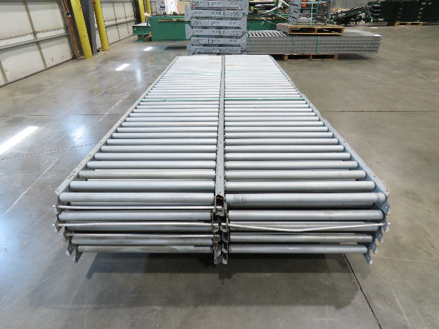 24"x 10' Gravity Roller Conveyor 1-3/8"Dia 22"BF 10-Sections 100'L  26-32" Legs