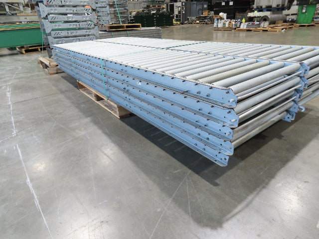 24"x 10' Gravity Roller Conveyor 1-3/8"Dia 22"BF 10-Sections 100'L  26-32" Legs