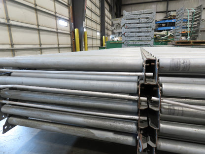 24"x 10' Gravity Roller Conveyor 1-3/8"Dia 22"BF 10-Sections 100'L  26-32" Legs