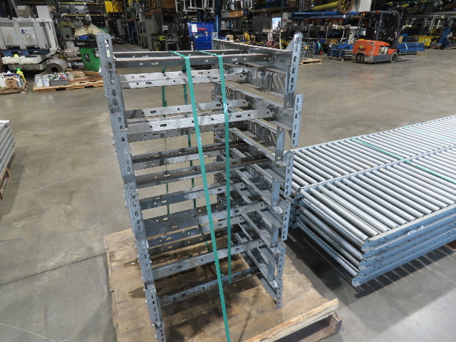 24"x 10' Gravity Roller Conveyor 1-3/8"Dia 22"BF 10-Sections 100'L  26-32" Legs