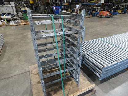 24"x 10' Gravity Roller Conveyor 1-3/8"Dia 22"BF 10-Sections 100'L  26-32" Legs