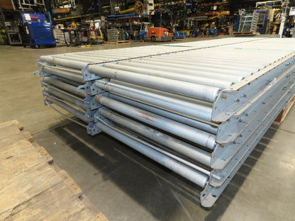 24"x 10' Gravity Roller Conveyor 1-3/8"Dia 22"BF 10-Sections 100'L  26-32" Legs