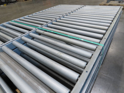 24"x 10' Gravity Roller Conveyor 1-3/8"Dia 22"BF 10-Sections 100'L  26-32" Legs