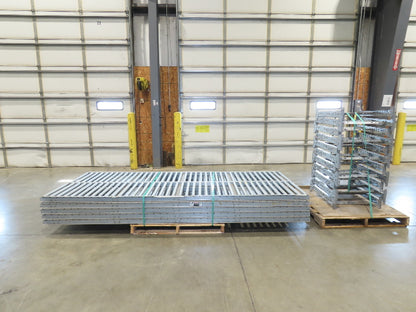 24"x 10' Gravity Roller Conveyor 1-3/8"Dia 22"BF 10-Sections 100'L  26-32" Legs