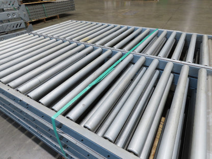 24"x 10' Gravity Roller Conveyor 1-3/8"Dia 22"BF 10-Sections 100'L  26-32" Legs