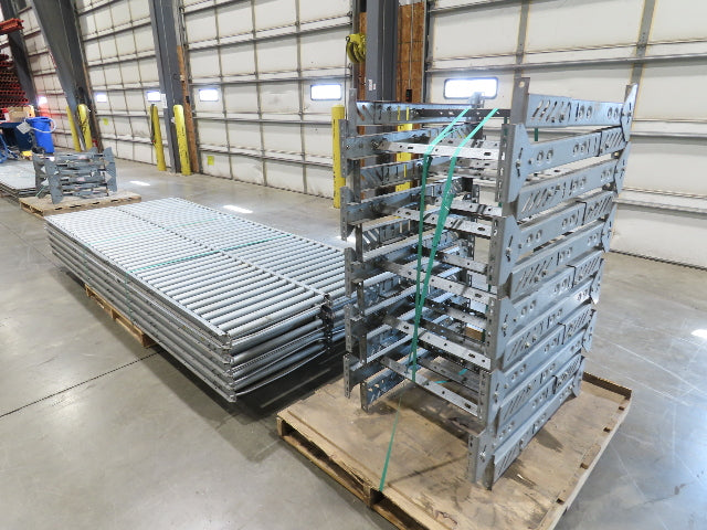 24"x 10' Gravity Roller Conveyor 1-3/8"Dia 22"BF 10-Sections 100'L  26-32" Legs
