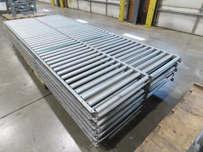 24"x 10' Gravity Roller Conveyor 1-3/8"Dia 22"BF 10-Sections 100'L  26-32" Legs