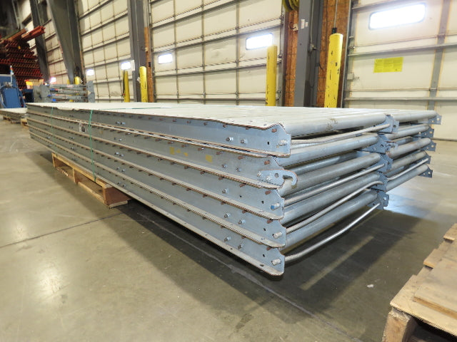 24"x 10' Gravity Roller Conveyor 1-3/8"Dia 22"BF 10-Sections 100'L  26-32" Legs