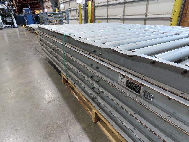 24"x 10' Gravity Roller Conveyor 1-3/8"Dia 22"BF 10-Sections 100'L  26-32" Legs