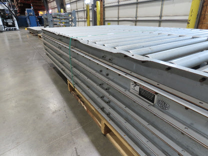 24"x 10' Gravity Roller Conveyor 1-3/8"Dia 22"BF 10-Sections 100'L  26-32" Legs