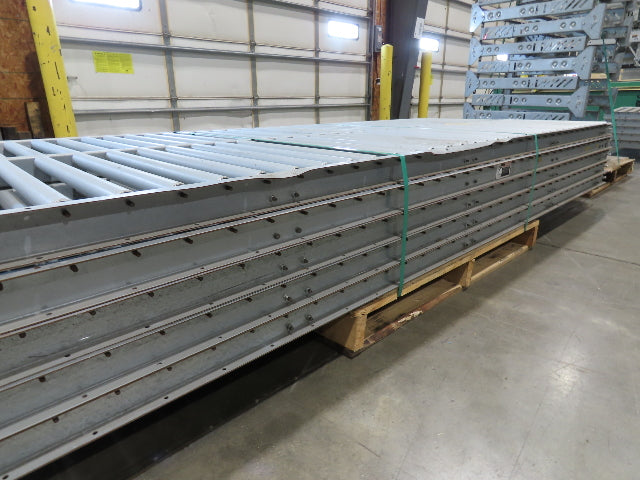 24"x 10' Gravity Roller Conveyor 1-3/8"Dia 22"BF 10-Sections 100'L  26-32" Legs