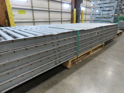 24"x 10' Gravity Roller Conveyor 1-3/8"Dia 22"BF 10-Sections 100'L  26-32" Legs