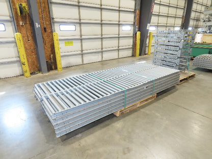 24"x 10' Gravity Roller Conveyor 1-3/8"Dia 22"BF 10-Sections 100'L  26-32" Legs