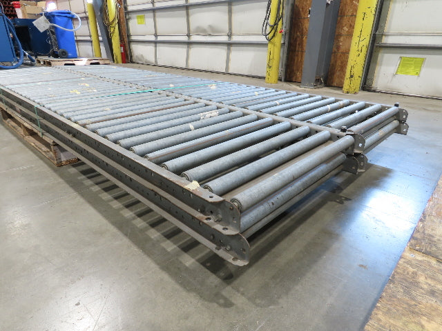 24"x 10' Gravity Roller Conveyor 1-3/8"Dia 22"BF 4-Sections 40'L  23-32" Legs