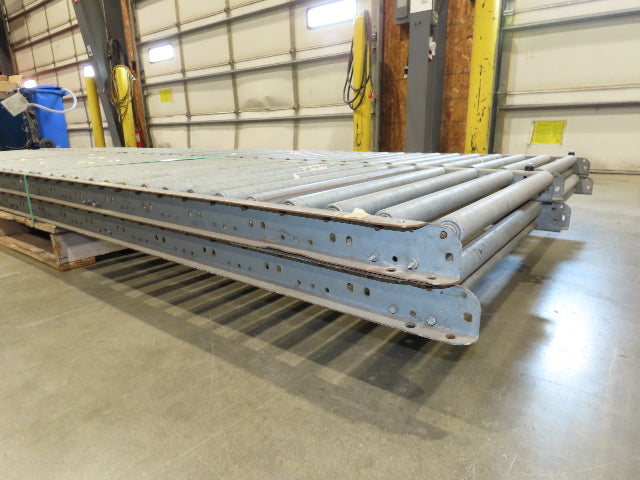 24"x 10' Gravity Roller Conveyor 1-3/8"Dia 22"BF 4-Sections 40'L  23-32" Legs