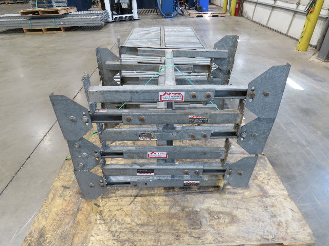 24"x 10' Gravity Roller Conveyor 1-3/8"Dia 22"BF 4-Sections 40'L  23-32" Legs