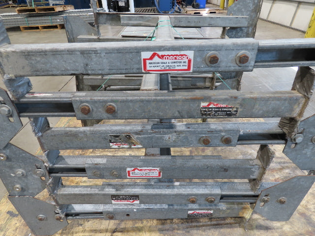 24"x 10' Gravity Roller Conveyor 1-3/8"Dia 22"BF 4-Sections 40'L  23-32" Legs