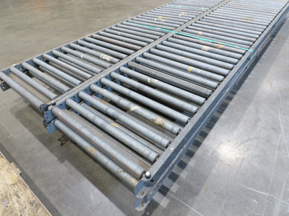 24"x 10' Gravity Roller Conveyor 1-3/8"Dia 22"BF 4-Sections 40'L  23-32" Legs