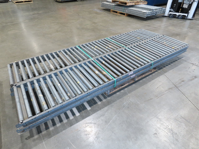 24"x 10' Gravity Roller Conveyor 1-3/8"Dia 22"BF 4-Sections 40'L  23-32" Legs