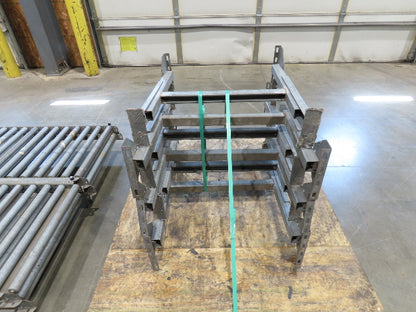 24"x 10' Gravity Roller Conveyor 1-3/8"Dia 22"BF 4-Sections 40'L  23-32" Legs