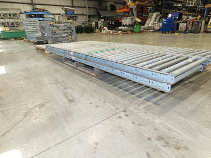 24"x 10' Gravity Roller Conveyor 1-3/8"Dia 22"BF 4-Sections 40'L  23-32" Legs