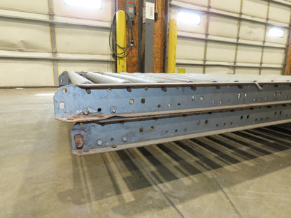 24"x 10' Gravity Roller Conveyor 1-3/8"Dia 22"BF 4-Sections 40'L  23-32" Legs