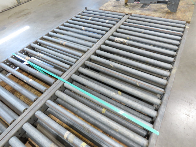 24"x 10' Gravity Roller Conveyor 1-3/8"Dia 22"BF 4-Sections 40'L  23-32" Legs