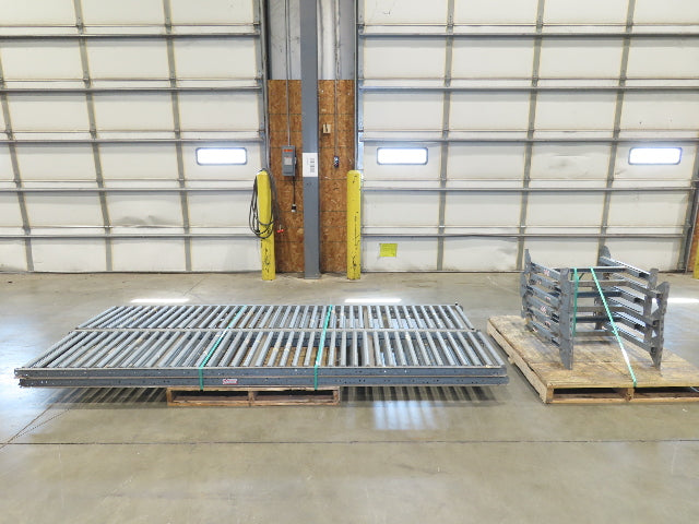 24"x 10' Gravity Roller Conveyor 1-3/8"Dia 22"BF 4-Sections 40'L  23-32" Legs