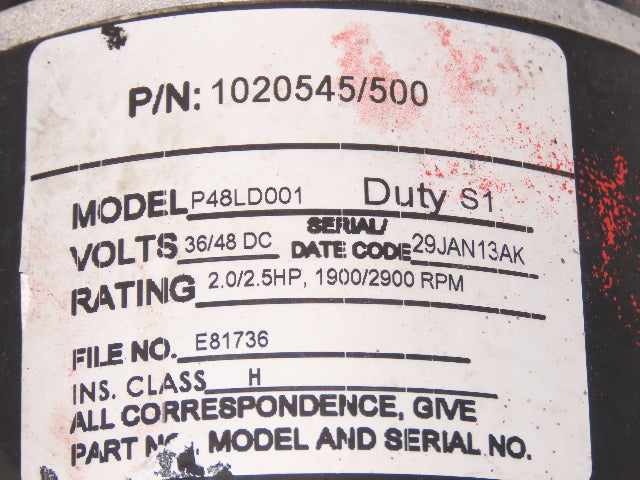 Raymond P48LD001 Forklift Hydraulic Motor 48V & Pump Off 425-C40TT