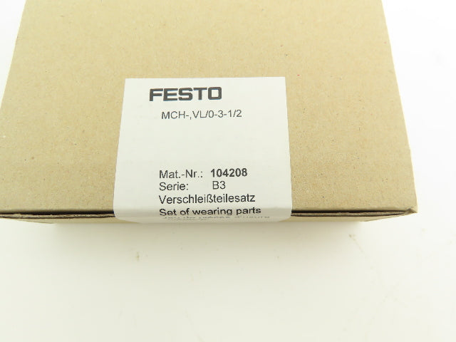 Festo 104208 Wearing Parts Repair Kit Solenoid Valves MCH, VL/0-3-1/2 Lot of 3