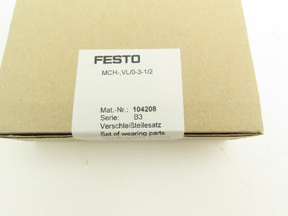 Festo 104208 Wearing Parts Repair Kit Solenoid Valves MCH, VL/0-3-1/2 Lot of 3