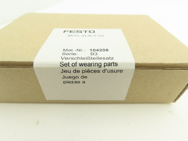 Festo 104208 Wearing Parts Repair Kit Solenoid Valves MCH, VL/0-3-1/2 Lot of 3