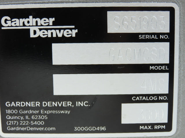 Gardner Denver Sutorbilt 4MS GACMCSD 2.5" Positive Displacement Blower 376 CFM