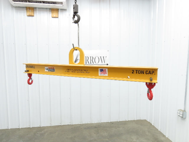 Caldwell 20-2-4 4000 Lb 2 Ton Rigging Lifting Beam 36-48" Spread Low Headroom