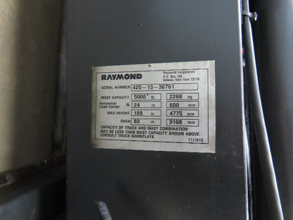 Raymond 1068430/011 Forklift Mast 250" 3-Stage Tilt Class 2 4000lbs Cap 425C40TT