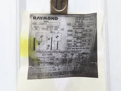 Raymond 1068430/011 Forklift Mast 250" 3-Stage Tilt Class 2 4000lbs Cap 425C40TT