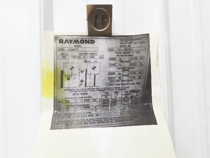Raymond Forklift Operator Center Plastic Cover Removed From 425-C40TT
