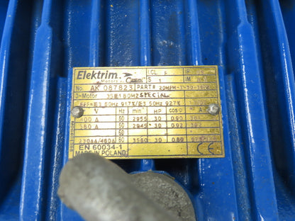 Elektrim 3SIEL180M2 Metric Motor 30Hp 3560RPM 230/460 3PH 180M 20MDM-3-30-36PZ