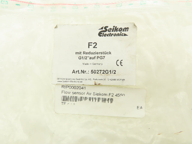 Seikom Electronic F2 Air Flow Velocity Sensor 10 Bar G1/2" 2.5m Cable