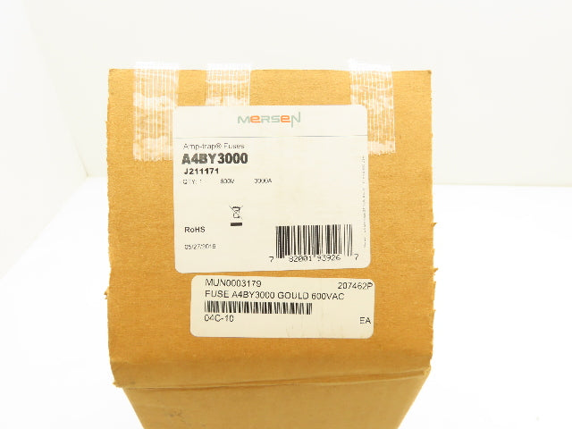 Mersen A4BY3000 Amp-Trap Fuse 3000 A 600 VAC 300 VDC Blade Type Class L