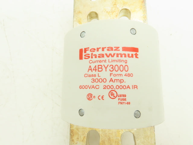 Mersen A4BY3000 Amp-Trap Fuse 3000 A 600 VAC 300 VDC Blade Type Class L