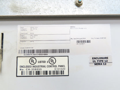 ABB ACS800-PC-0610-5+B055+M604 VFD Variable Speed AC Drive 600Hp 480V 3Ph